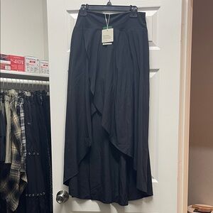 Black Women's Asymmetrical Maxi Skirt